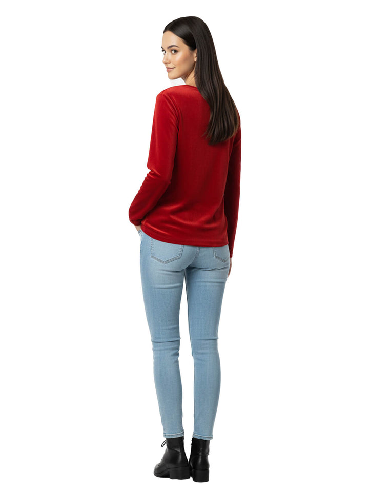 Chico's Red Long Sleeve Top