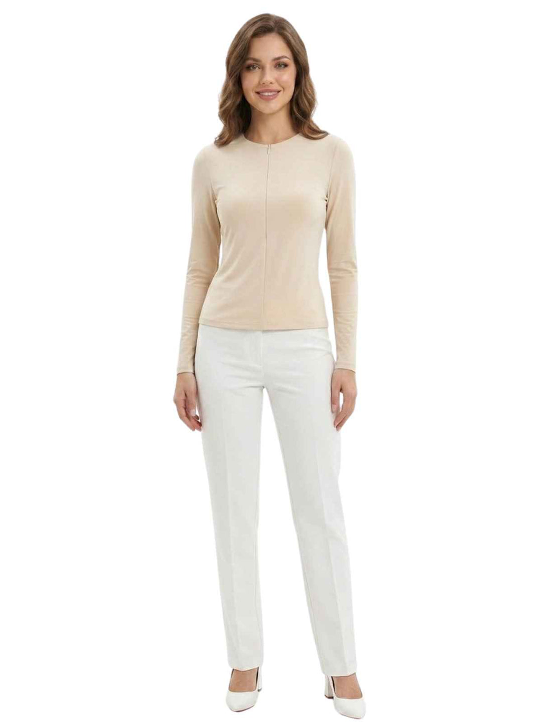Cream Long Sleeve Top