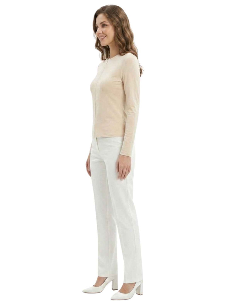 Cream Long Sleeve Top