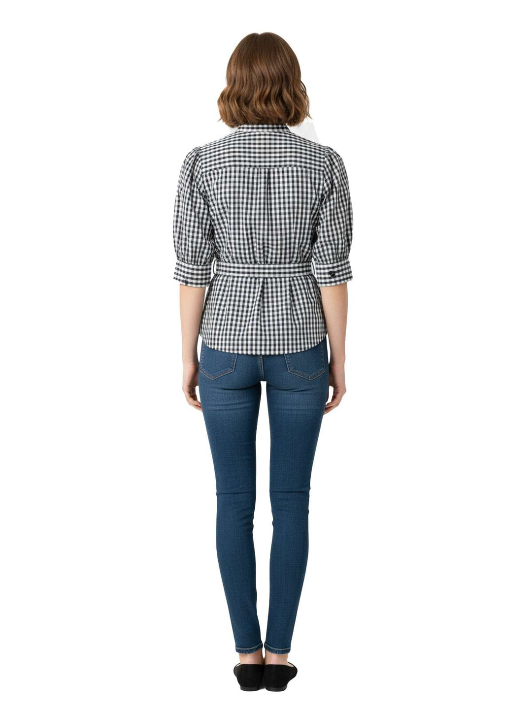 WAYF Black and White Gingham Dress