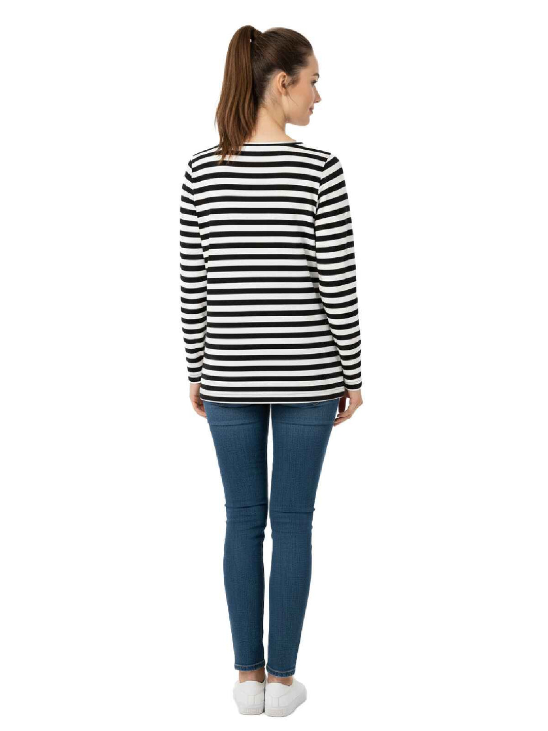 Alfred Dunner Women's Striped Long Sleeve Top