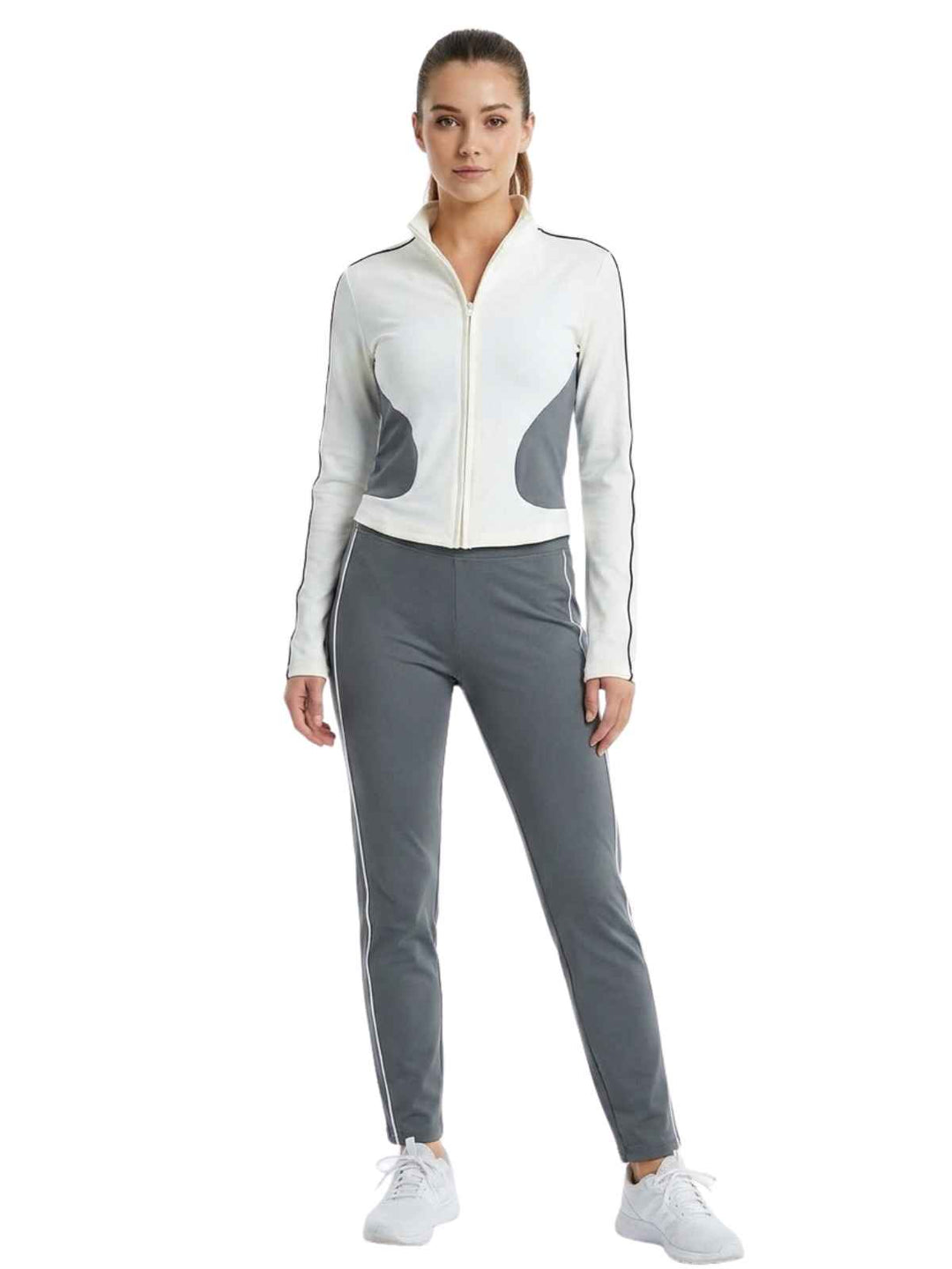 Gray and White Activewear Set
