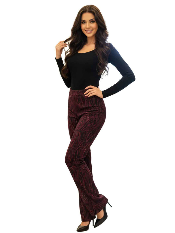 Burgundy Patterned Pants