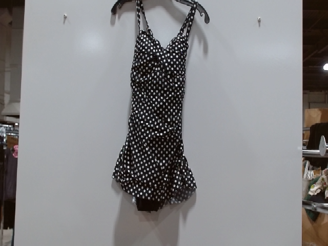 Retro Polka Dot Ruffled Swimsuit