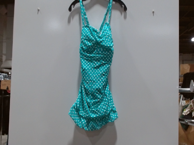 Unique Vintage Teal Polka Dot Swimsuit
