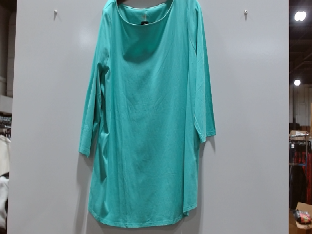 Teal Boat Neck Three-Quarter Sleeve Blouse