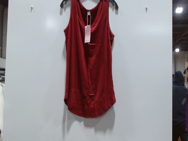 Women's Red Cotton Activewear Tank Top