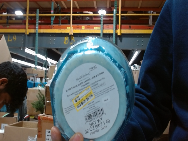 Hearth & Hand with Magnolia Sun & Citron XL Soft Blue Glass Candle