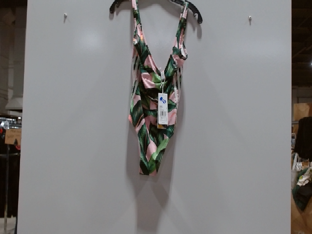 Pink Leaf Pattern One Piece Swimsuit