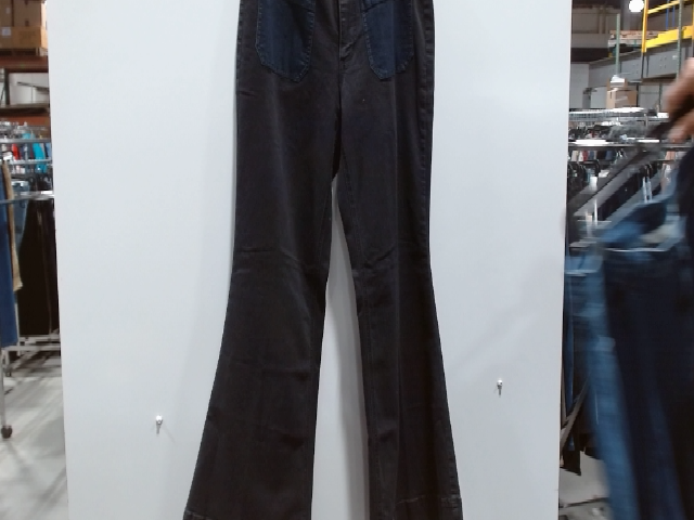 ALYSI Design Toscano Women's Black Cotton Flared Jeans