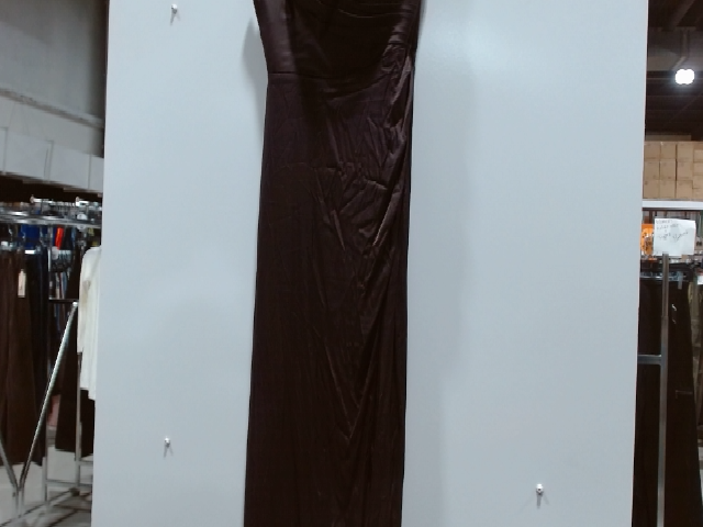 Elegant Strapless Brown Satin Gown