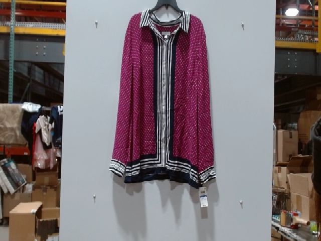 Alfred Dunner Pink Patterned Blouse