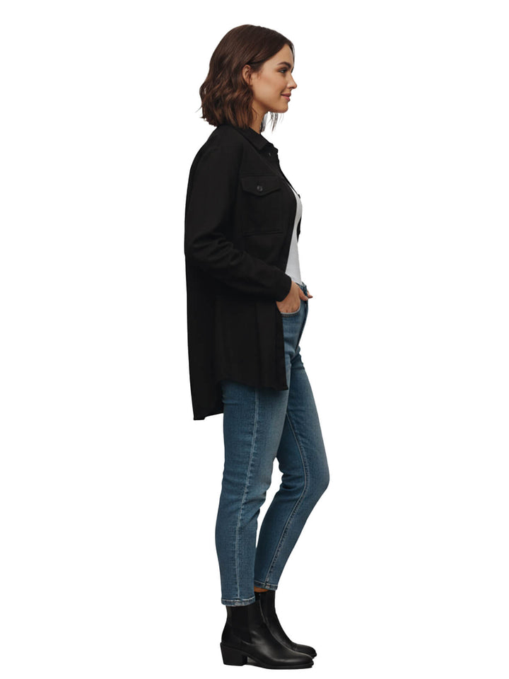 Black Button-Down Shirt