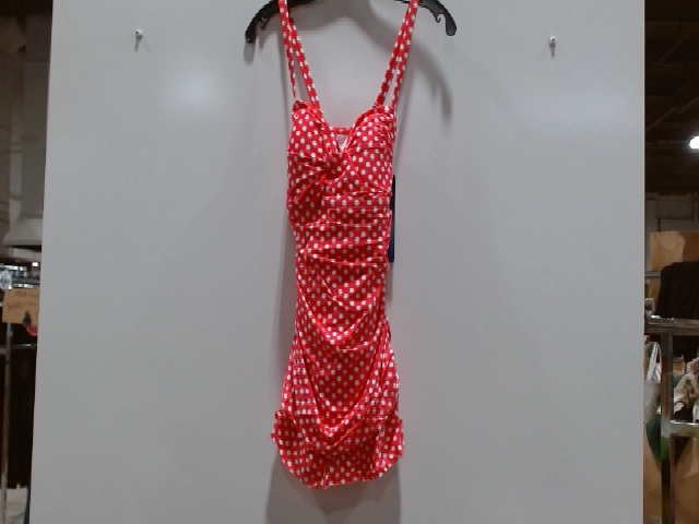 Profile by Gottex Red Polka Dot Ruched Swimsuit