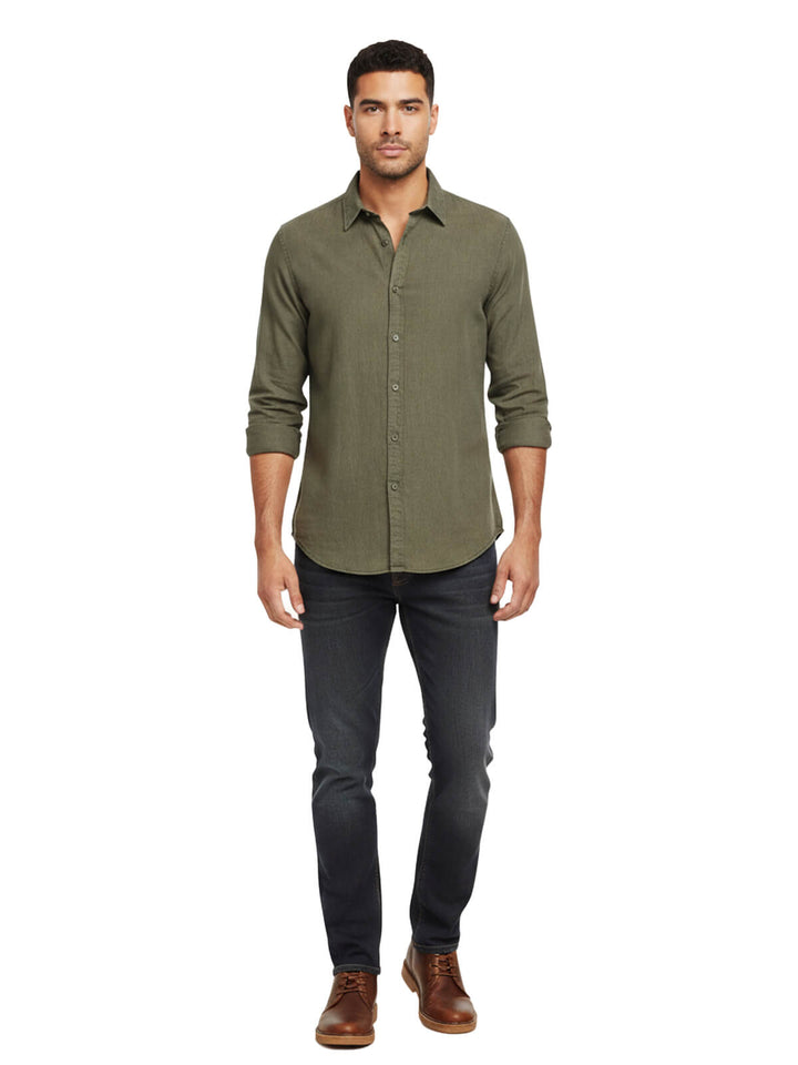 Green button down