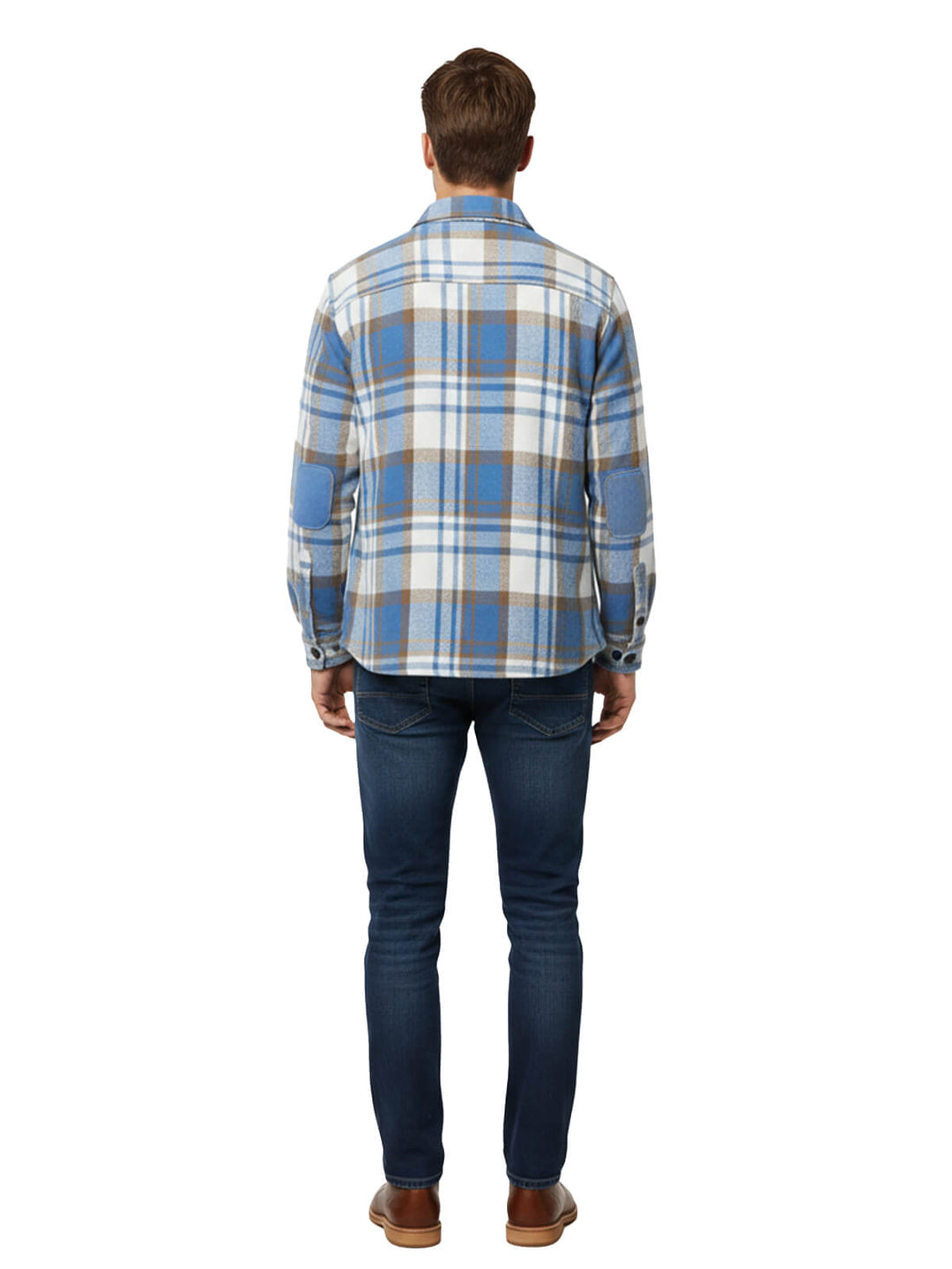Blue Plaid Button-Down Shirt