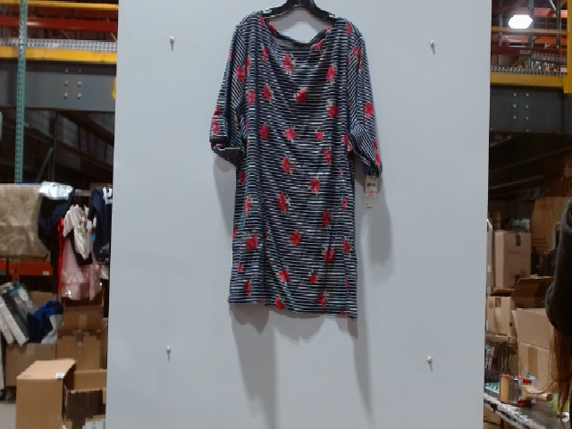 Style & Co Blue Floral Striped T-Shirt