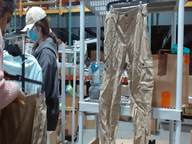 Beige Cotton Cargo Pants