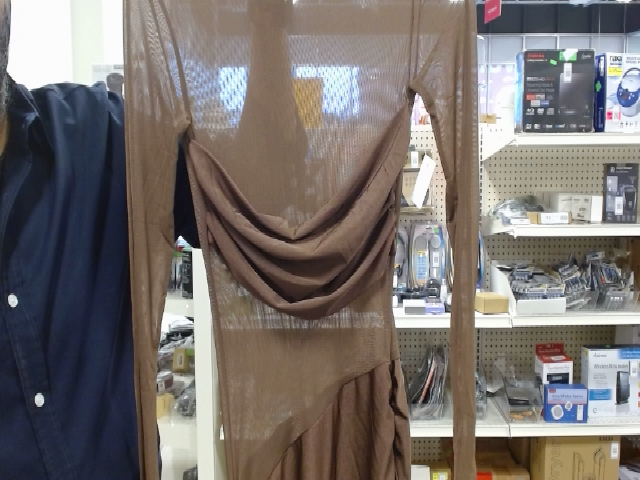 NBD Brown Mesh Long Sleeve Dress