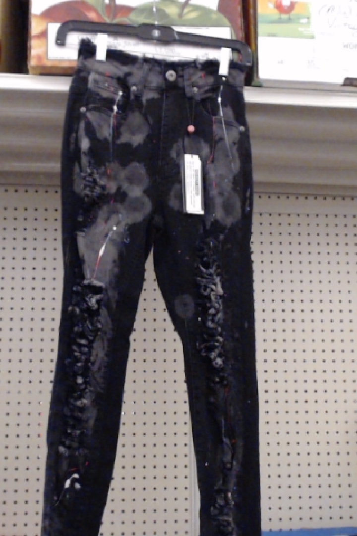 Distressed Black Denim Jeans