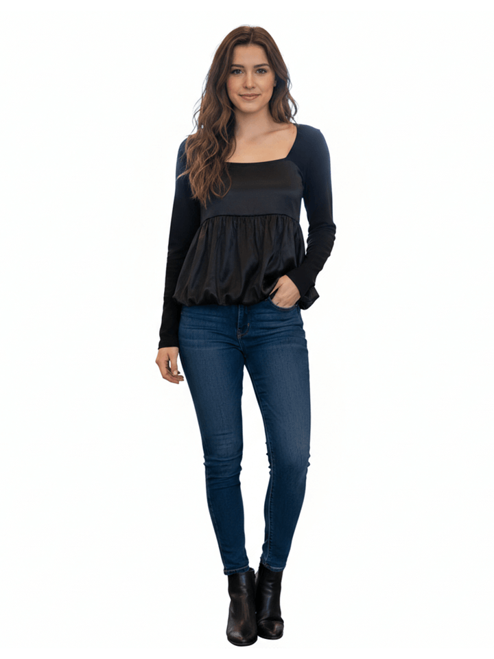 Women's Long Sleeve Peplum Blouse