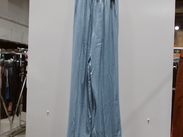 Women's Blue Wide Leg Satin Pants