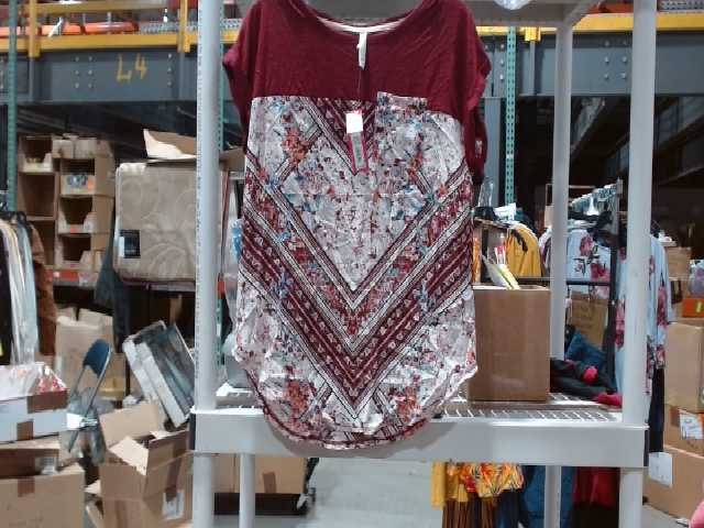 Love Tree Maroon Floral Blouse Size M