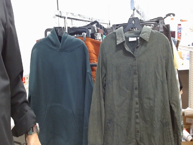 Green button down