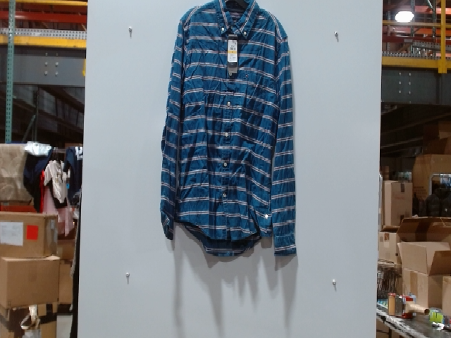 Tommy Hilfiger Blue Striped Long Sleeve Button Down Shirt