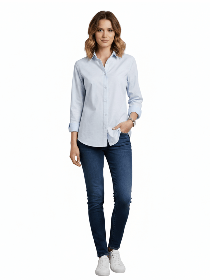 DKNY Women's Long Sleeve Button Down Shirt