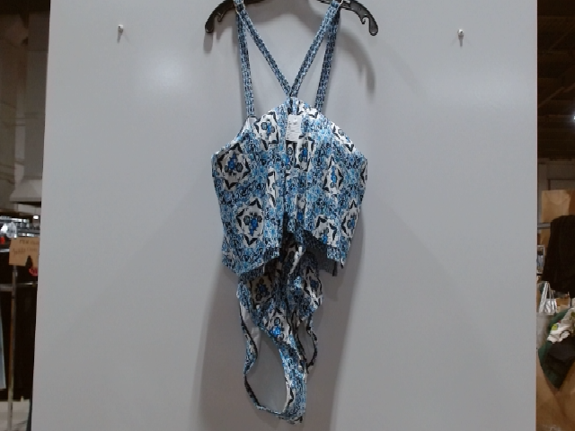 Tommy Bahama Women's One Piece Swimsuit Blue Patterned Adjustable Straps Size Medium