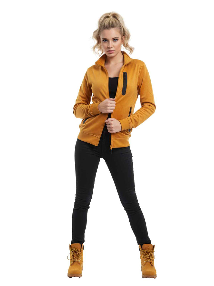 21MEN Mustard Yellow Full Zip Jacket