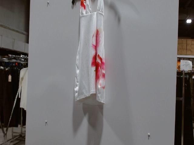 White Floral Satin Halter Mini Dress