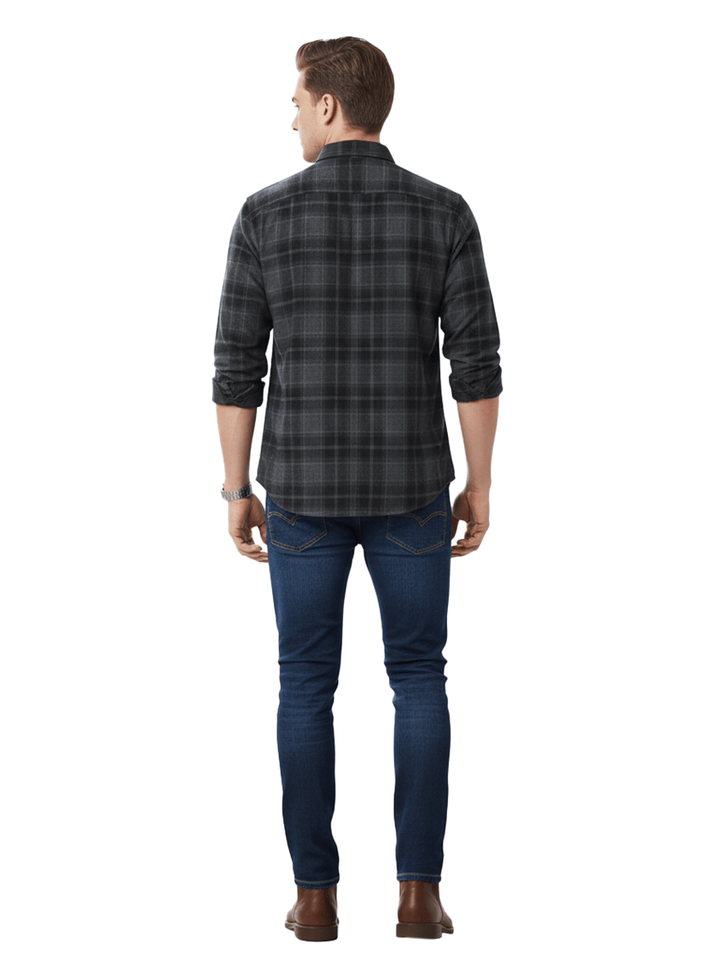Barbour Men's Long Sleeve Plaid Shirt Gray