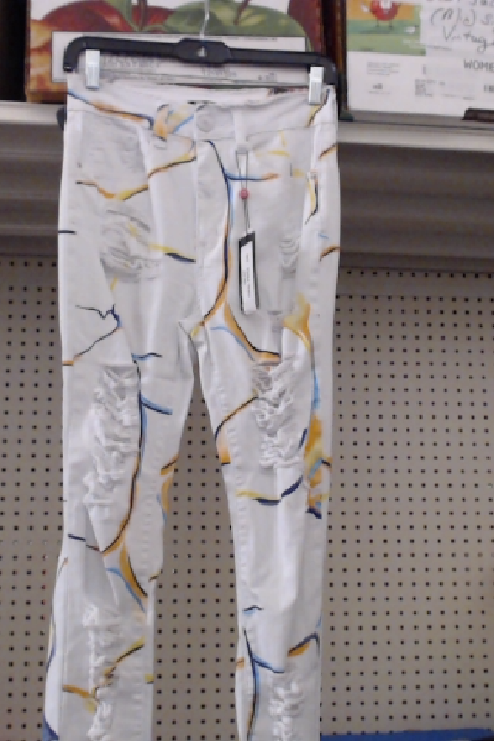 EA7 White Distressed Denim Jeans