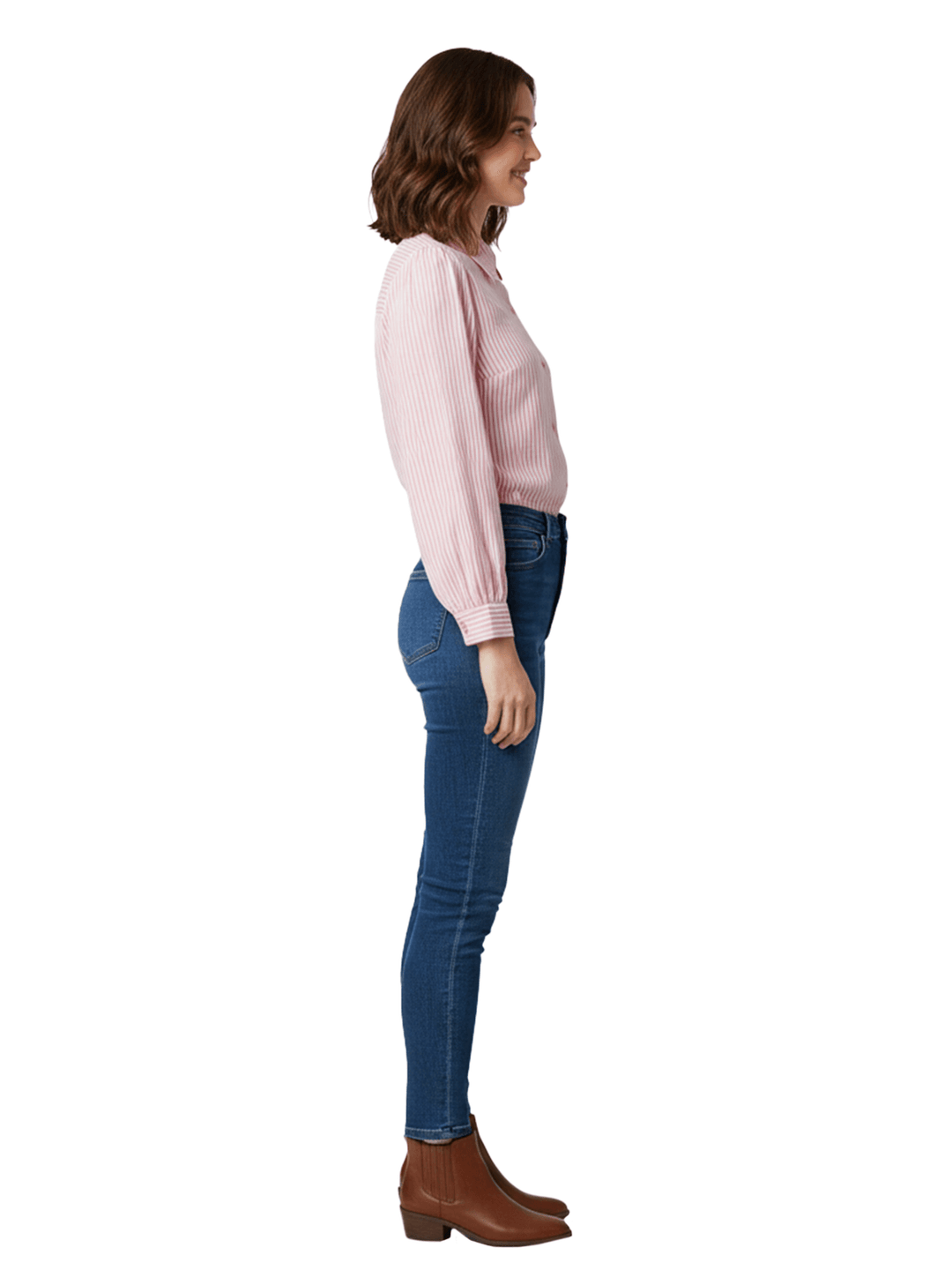Pink and White Striped Blouse