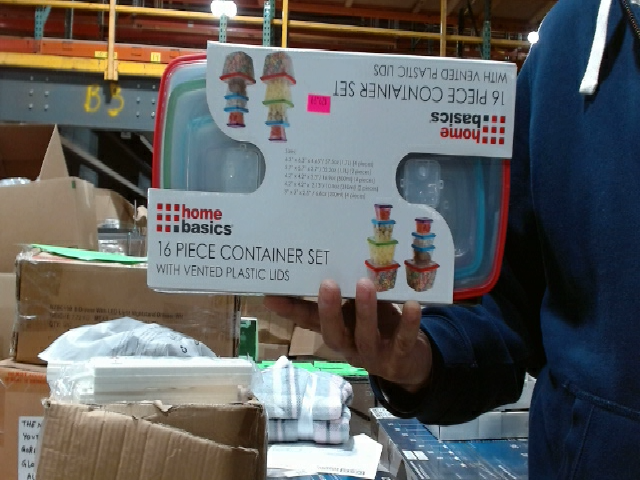 Home Basics 16 Piece Container Set with Vented Plastic Lids