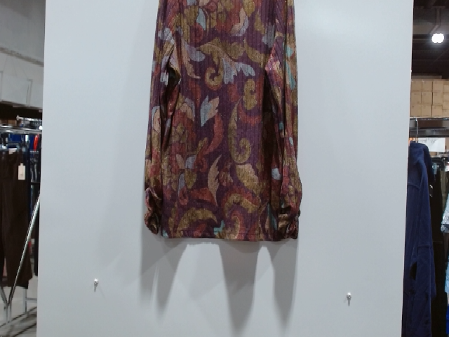 Alfred Dunner Women's Blouse Purple Long Sleeve Floral Pattern Round Neckline