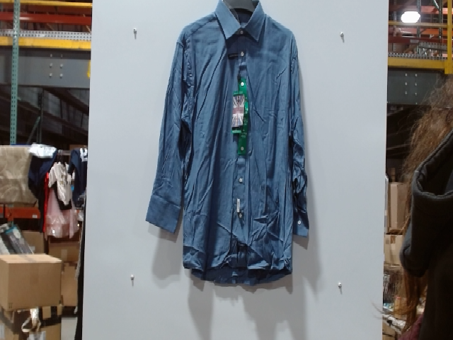 Blue Cotton Long-Sleeve Shirt