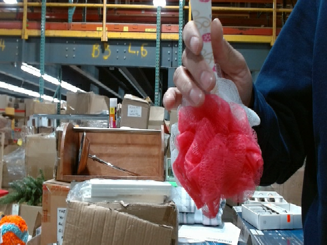 Pink Plastic Loofah