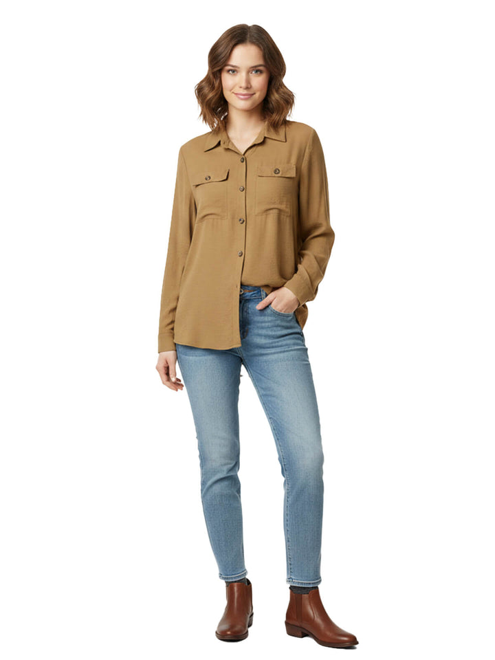 Long Sleeve Shirt Button Up with Pocket