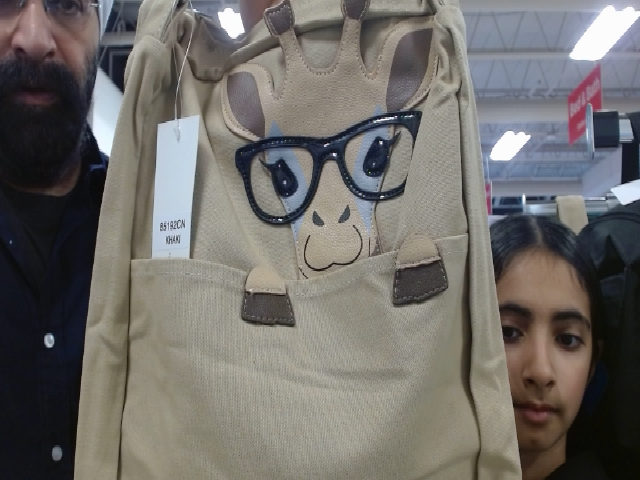 Khaki Pants with Giraffe Design