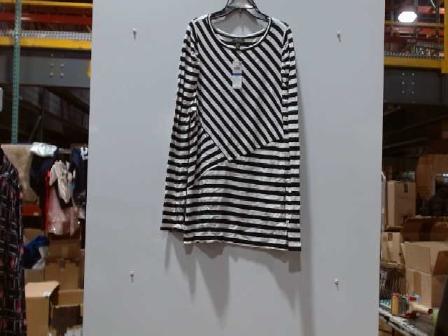 Alfred Dunner Women's Striped Long Sleeve Top