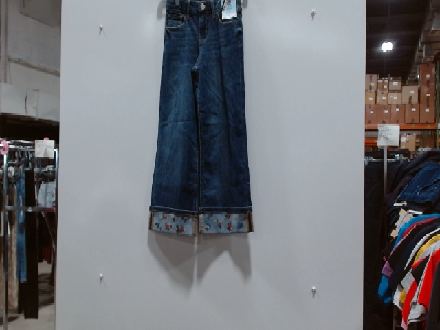 The Children's Place Girls Dark Wash Cuffed Hem Flare Jeans