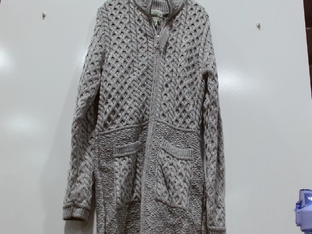 Christopher & Banks Women's Gray Knit Zip Up Sweater