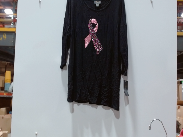 Concepts Black Ribbon Embellished 3/4 Sleeve Blouse