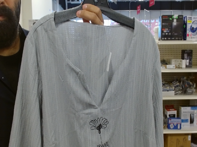 Gray Flower Blouse