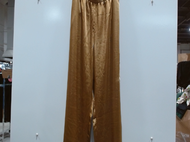 Gold Satin Wide Leg Pants