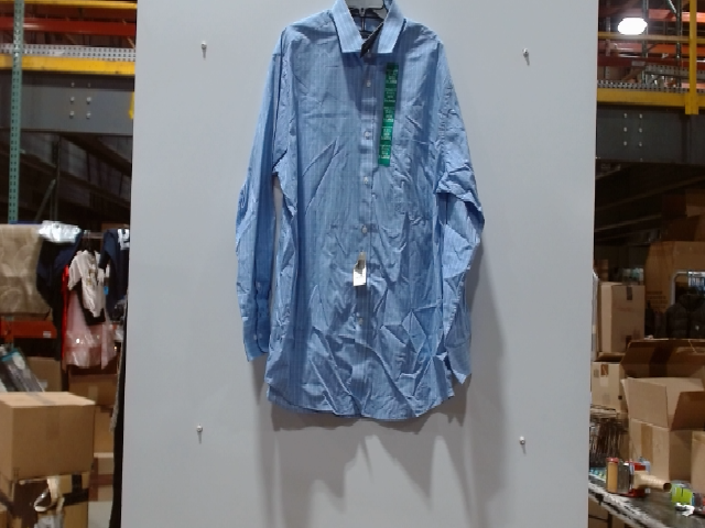 Michael Strahan Men's Blue Long Sleeve Button-Down Shirt