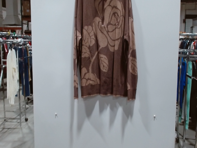 Brown Floral Quarter Zip Sweater